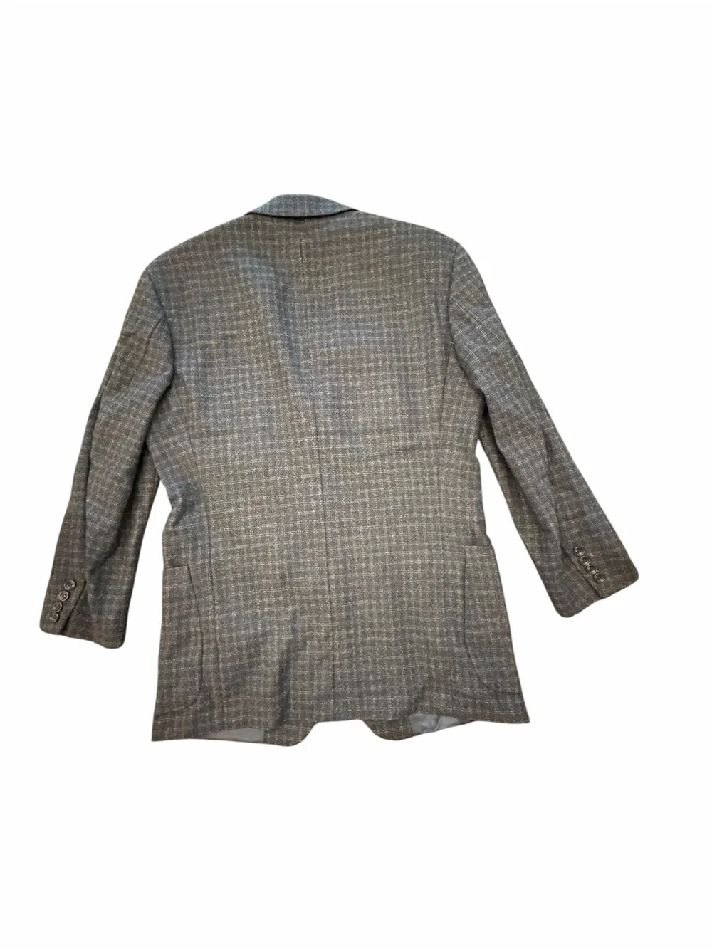 Vintage Hugo Boss Classic Blazer 94% Pure Virgin Wool 40R Blue Check Saks 5th Av